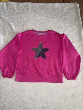 Epic Threads Hot Pink Sequin Star Pullover